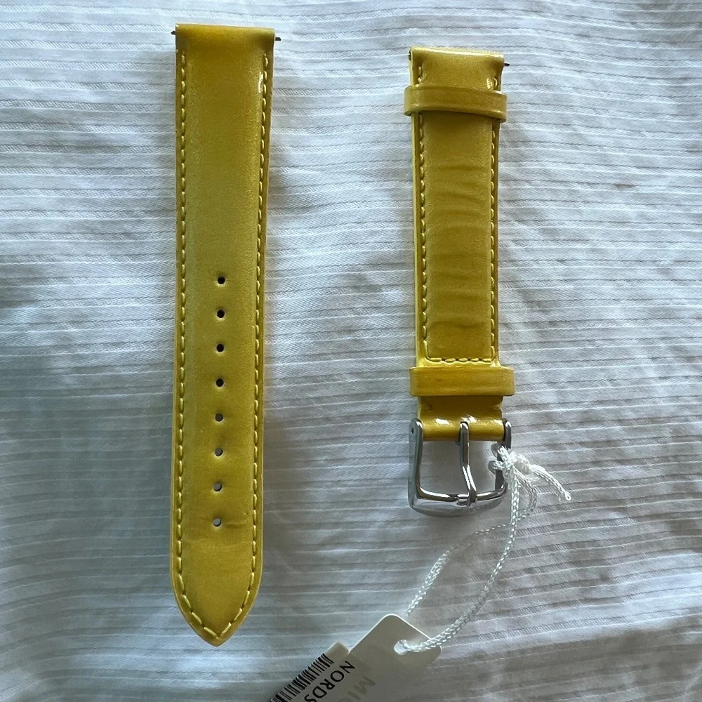 MICHELE 18mm Yellow Patent Leather Replacement Band